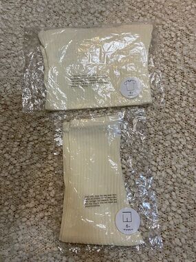 Ribbed Cream Men's Undershirt & Boxer Brief Set